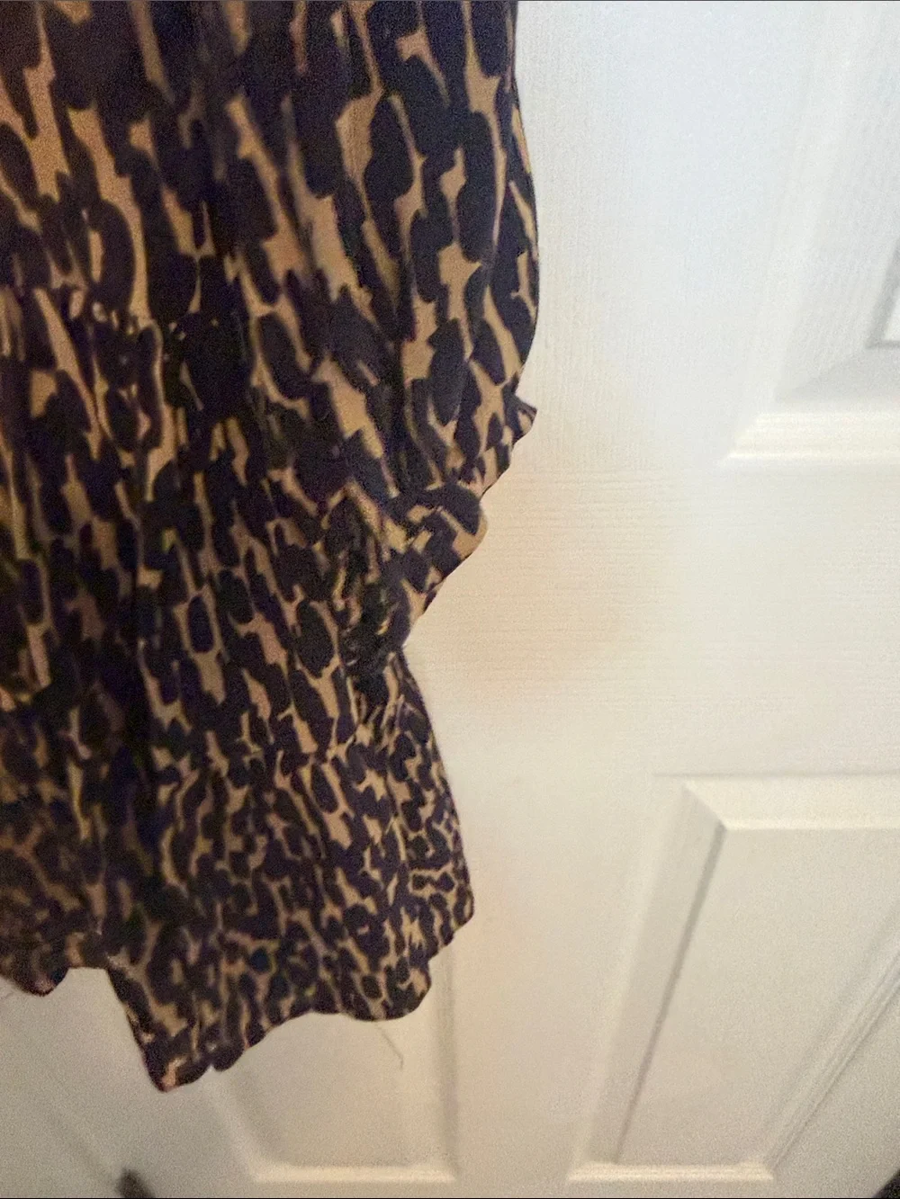 Zara Black & Tan Leopard-Print Mini Dress